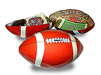 Football Bank of chocolate pretzels